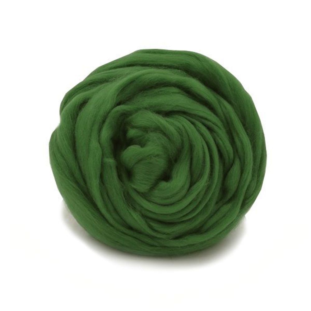 Шерсть для валяния Троицкая п/тонкая 1х100 г (до 29 мкр), 434 зеленый