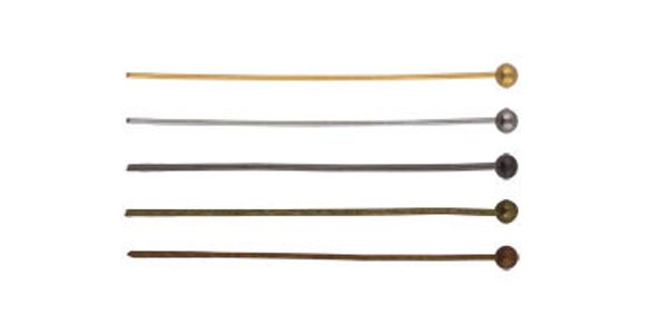 Штифт для бижутерии с шариком 35 мм, 10 шт, №04 под бронзу, Zlatka DC-106/10