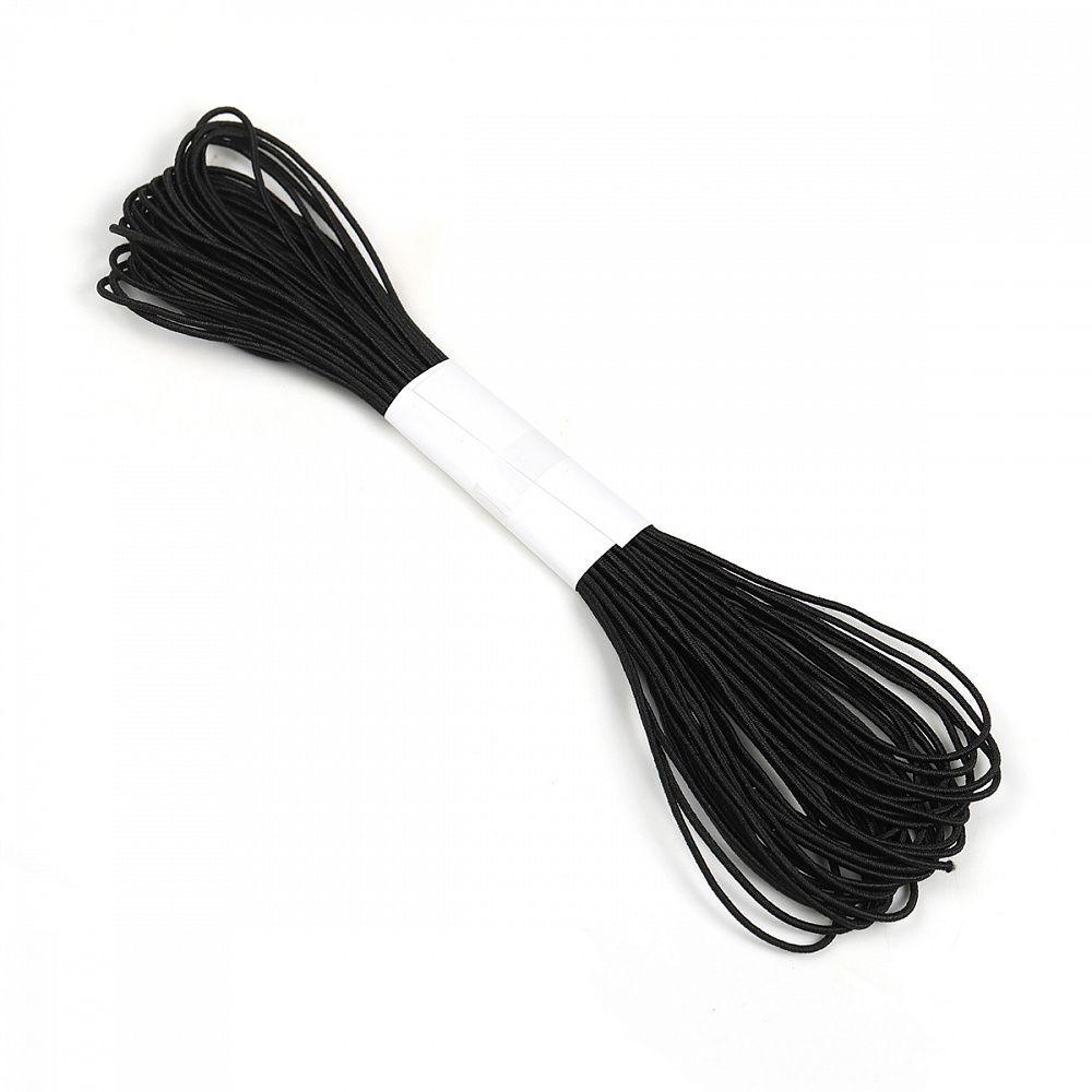 Резинка шляпная (шнур эластичный) ⌀1.0 мм / 10 метров, цв.F322 (310) черный