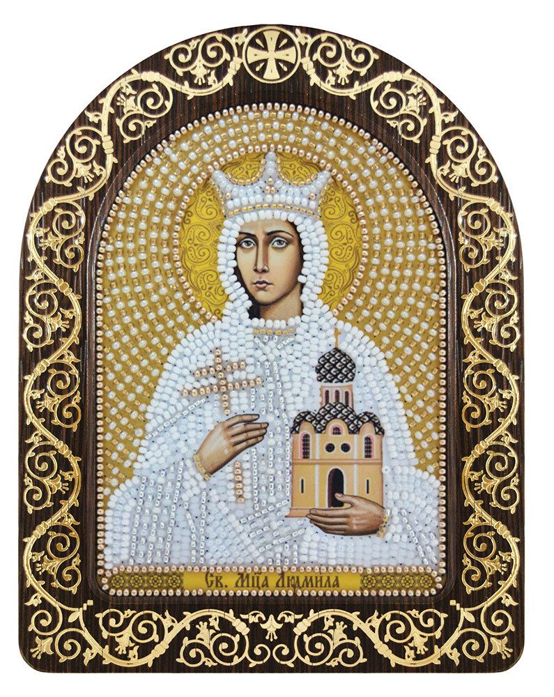 Набор для вышивания бисером Нова Слобода, Св. Мц. Людмила Чешская 13.5х17 см