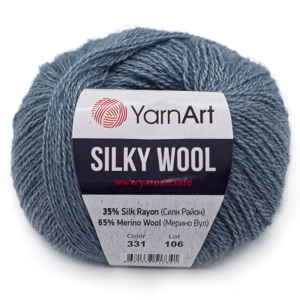 Пряжа YarnArt (ЯрнАрт) Silky Wool, 10х25г, 190м, цв. 331 джинсовый