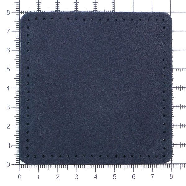 Заплатки пришивные из замши, квадрат 8см с перфорацией, 2 шт, 100% кожа, 22 темно-синий, 59122