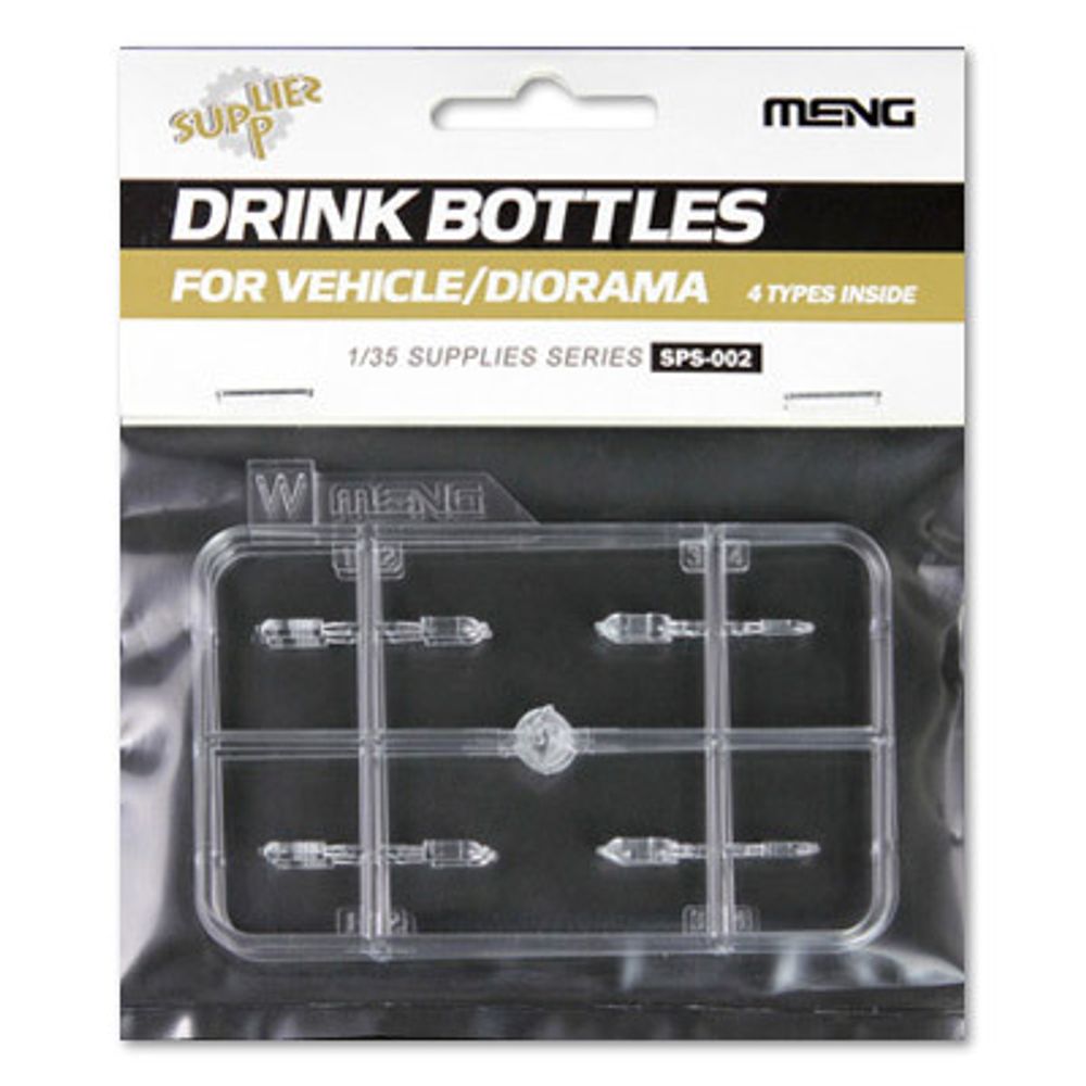 Модель сборная: бутылки, Drink Bottles for Vehicle/Diorama (4types) 1/35, Meng SPS-002