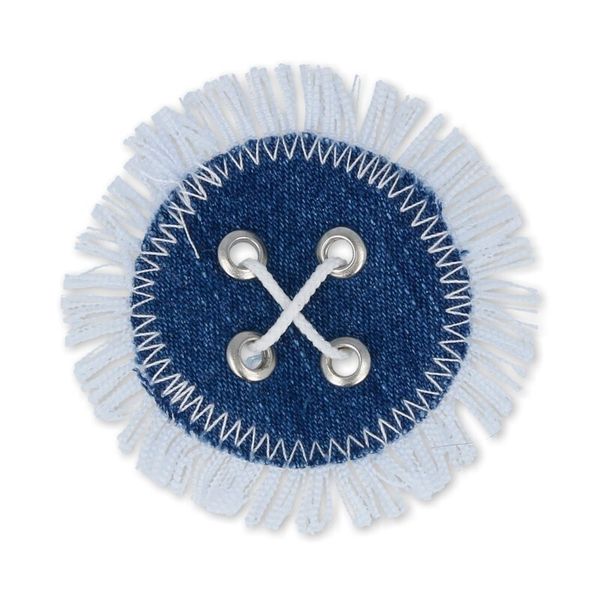 Термоаппликация пуговица Кр1 джинс, 6 шт, белый 5.5х5.5 см, Blitz