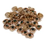 Крючки пришивные декоративные 10х21 мм, золото цв.02/зеленый цв.912, 20 шт