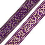 Лента (тесьма) жаккардовая 33.0 мм / 7.32 метра, фиолетовый, 7222