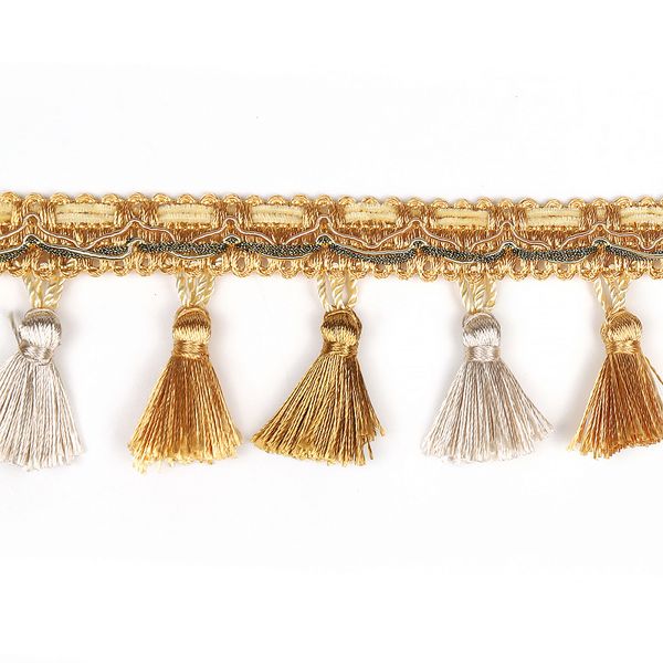 Бахрома отделочная 70.0 мм / 10 метров, с кисточкой, цв.топ.молоко