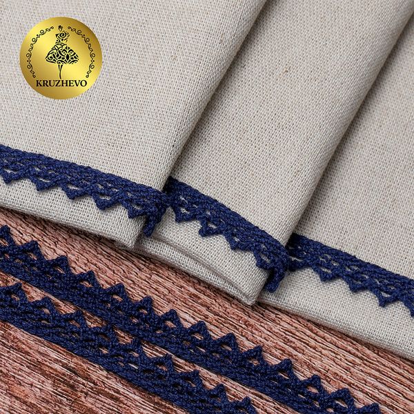 Кружево вязаное (тесьма) 10 мм / 10 метров, цв.29 т.синий, Kruzhevo