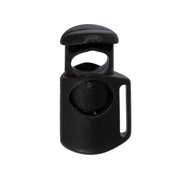 Фиксатор (зажим) для шнура пластик 1 отв., ⌀5.0 мм, 24 шт, №01 черный, Micron A 8850