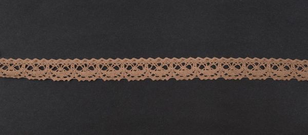 Кружево вязаное (тесьма) 16 мм цв.молочный шоколад, Alfa, 25 метров, AF-093-812