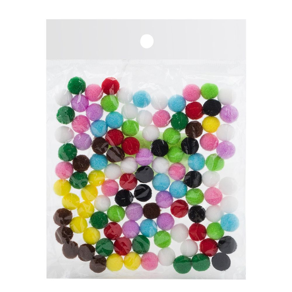 Помпоны для творчества Ассорти10 мм, 10 цветов, 100 шт, Astra&Craft