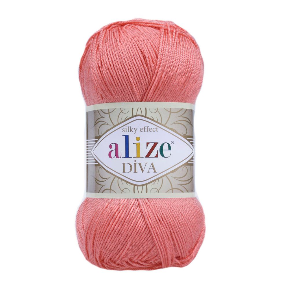 Пряжа Alize (Ализе) Diva / уп.5 мот. по 100 г, 350м, 619 коралловый A