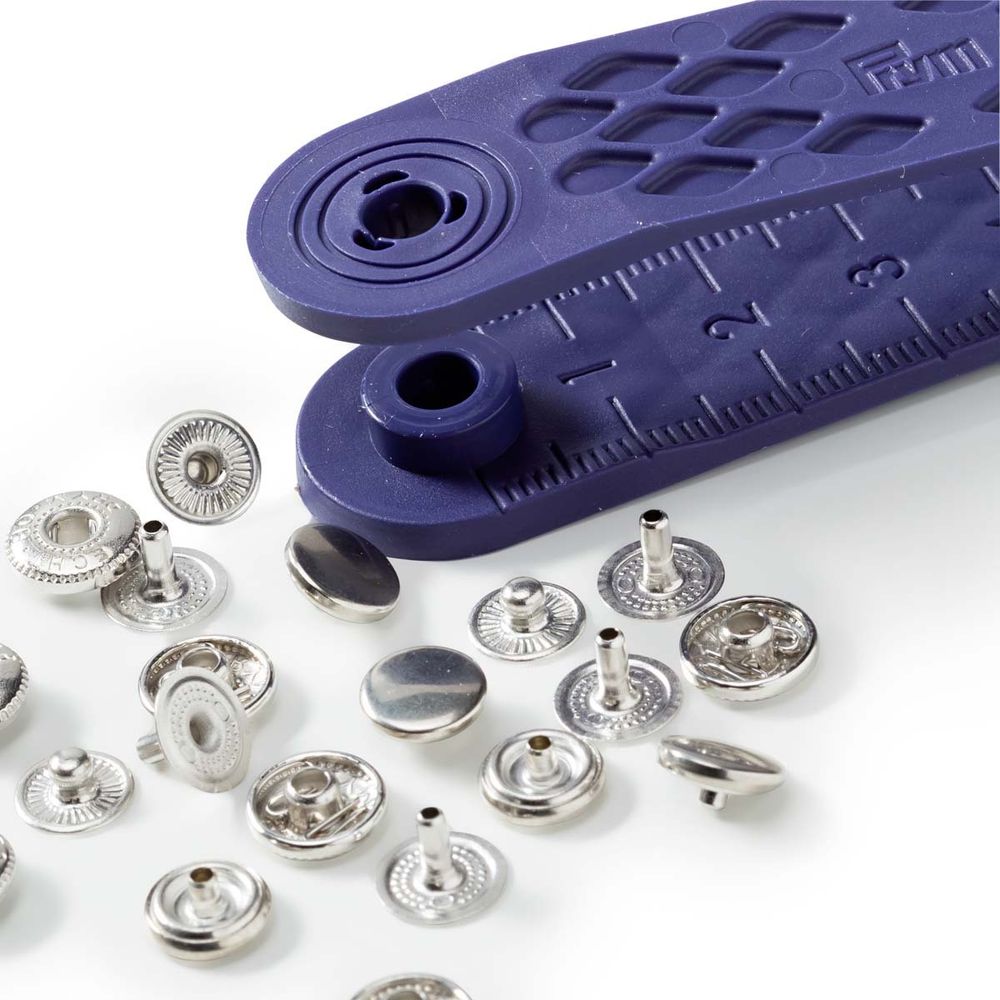 Кнопка Альфа (S-образная) ⌀8.0 мм, 10 шт, латунь, с установщиком, серебристый, 390360, Prym