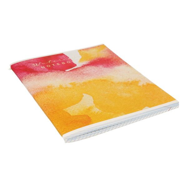 Тетрадь Watercolor A5 96 л. на скобе 60 г/м², 6 шт, клетка, SVT 960421 01 красно-желтый, Светоч