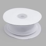 Лента декоративная с волнистым краем 38.0 мм / 18.29±1 метров, 100% органза, (08 белый)