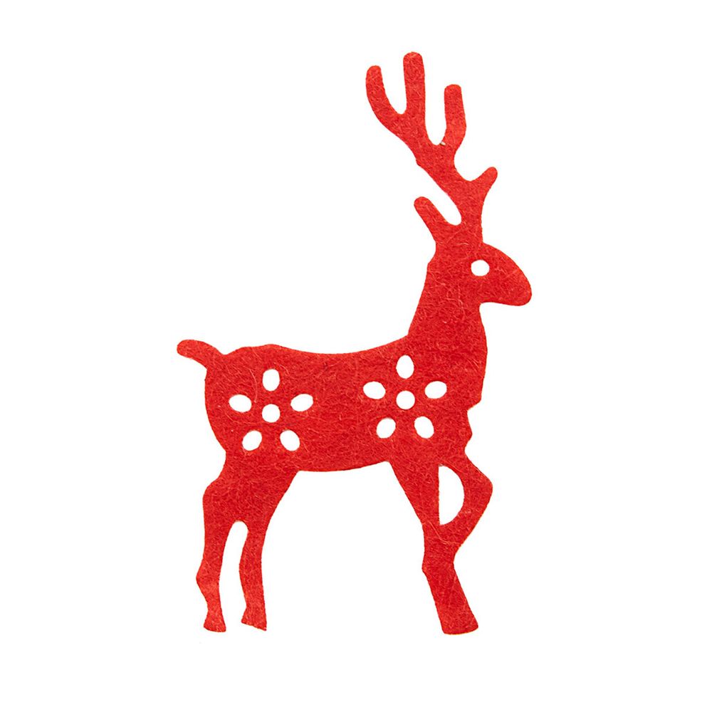 Набор декоративных элементов из фетра Олени, 65х40ммх0,5мм, 4 шт, цв. красный, 26840