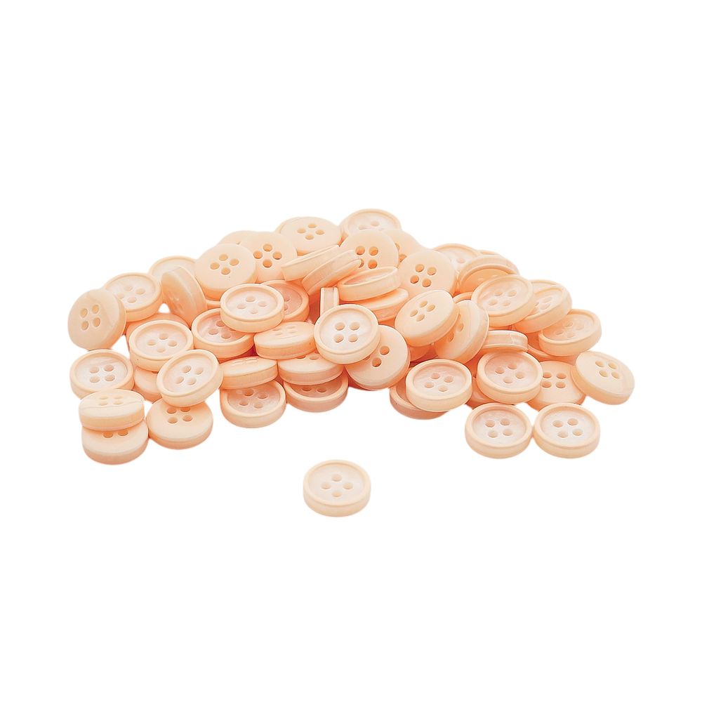 Пуговицы 4 прокола 18L (11мм), пластик (col.09 персиковый), CB_M-57, 72 шт