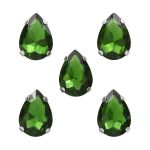 Хрустальные стразы в цапах формы капля, зеленый 10х14 мм, 5 шт., АЦ008НН1014