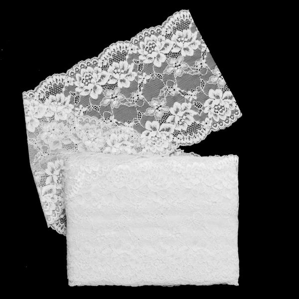 Кружево бельевое эластичное 180 мм / 13.72 м, цв. C501 белый