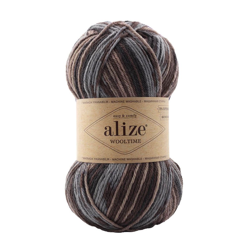 Пряжа Alize (Ализе) Wooltime / уп.5 мот. по 100 г, 200 м, 11015 секционный