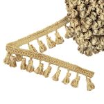 Бахрома отделочная 50.0 мм / 10 метров, с кистями 195 св.бежевый