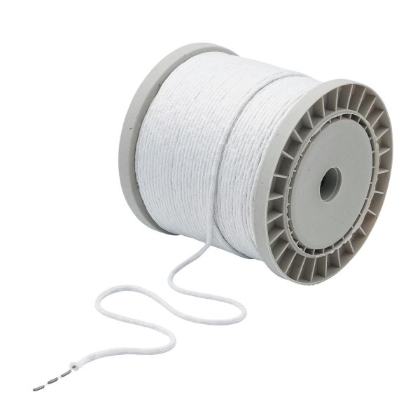 Шнур-утяжелитель 15 г/м, свинец/полиэстер, 100 метров, белый, 7346-0030