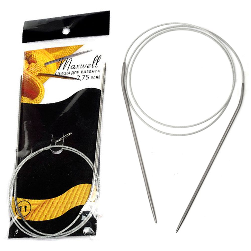 Спицы круговые на тросиках Maxwell Black ⌀2,75 мм, 80 см, #11
