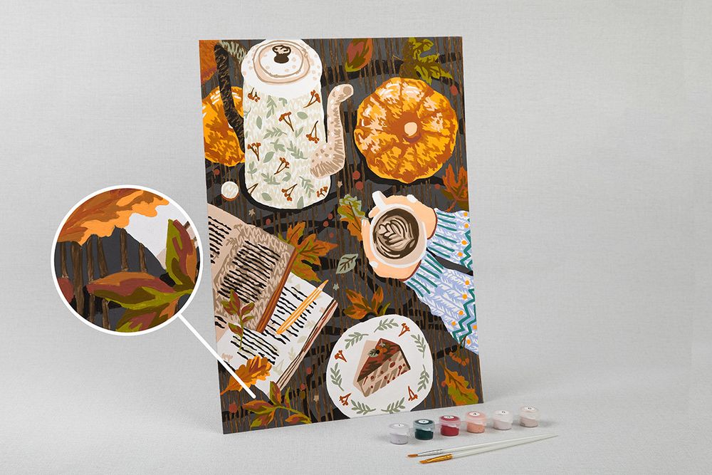 Картина по номерам Фрея, на картоне Осенний уют, 40х30 см