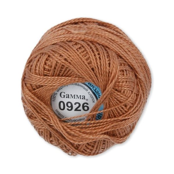 Пряжа нитки Ирис / уп.10 мот. по 10г, 82м, 0926 св.коричневый, Gamma