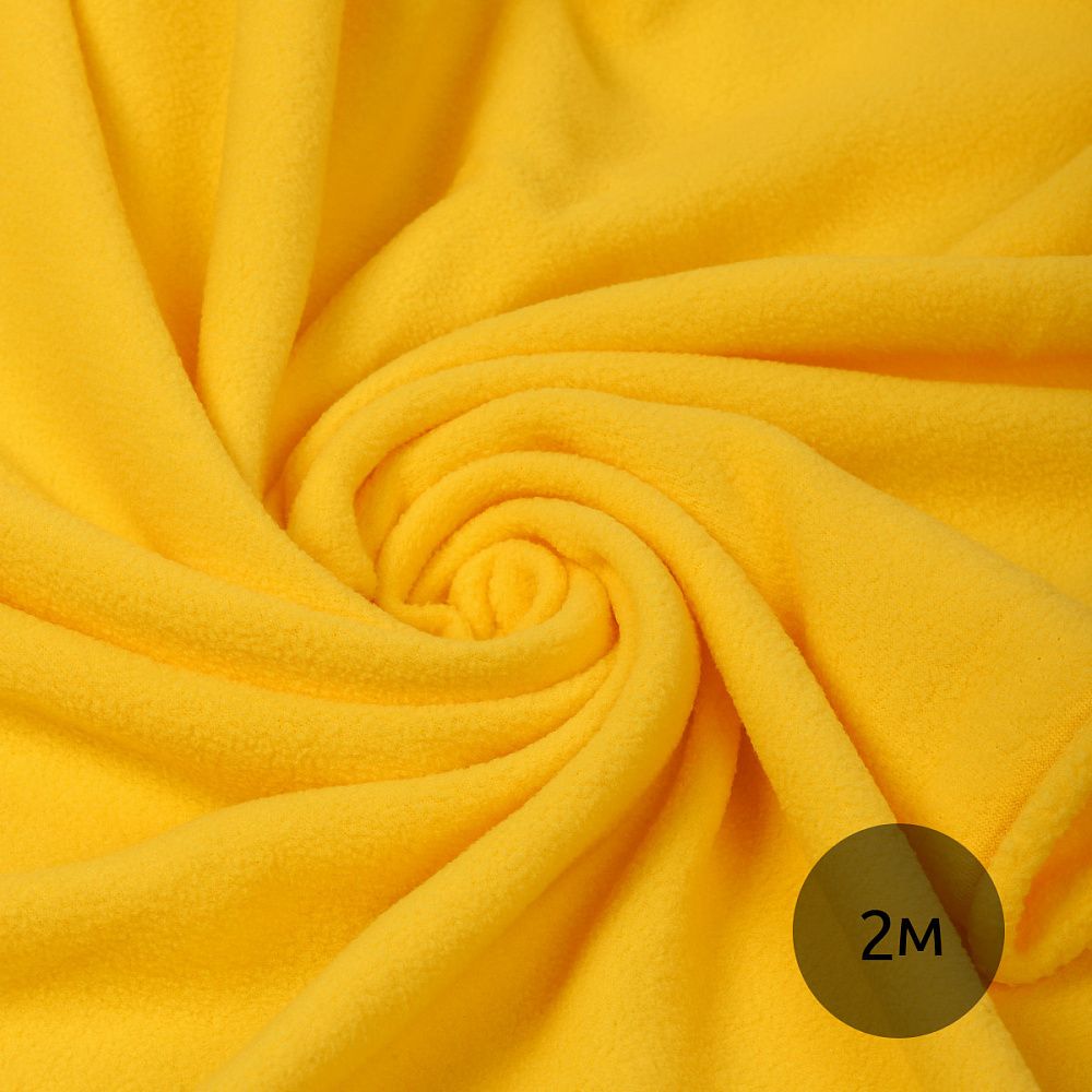 Флис 2-сторонний 190 г/м², 150 см / 2 метра, TBY-0059-001.2, цв.S001 желтый
