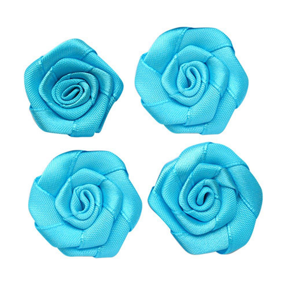 Цветочки пришивные 3 см, 4 шт, 325 лазурный