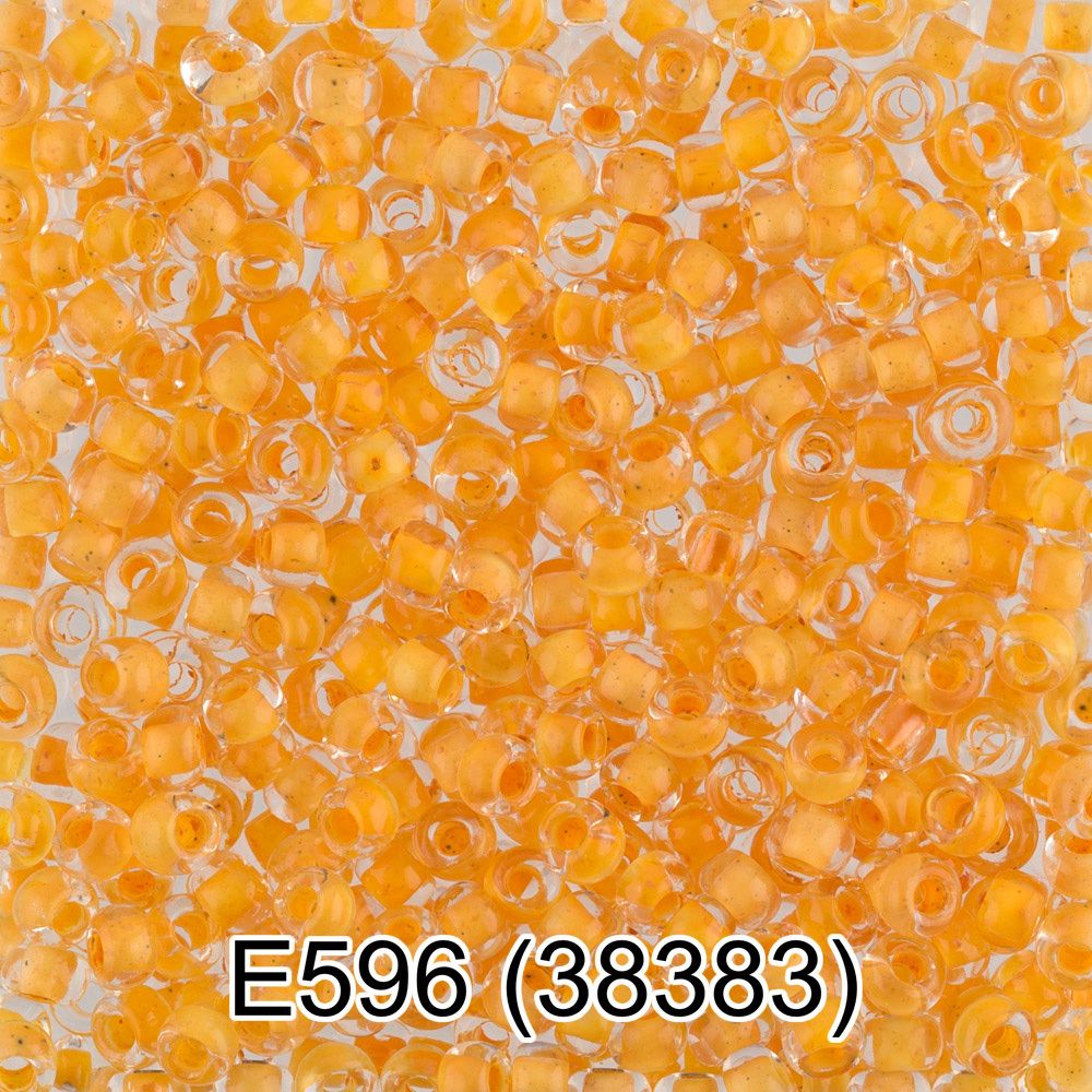 Бисер Preciosa круглый 10/0, 2.3 мм, 10х5 г, 1-й сорт, Е596 желтый, 38383, круглый 5