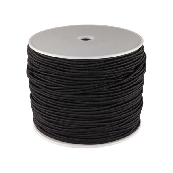 Резинка шляпная (шнур эластичный) ⌀2.5 мм / 100 метров, 14 черный