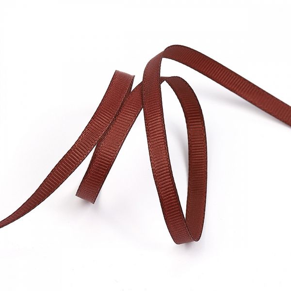 Лента репсовая (в рубчик) 6.0 мм, 868 (143) холод.коричневый, уп. 27,4м