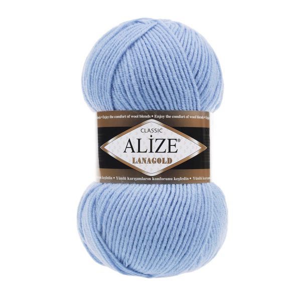 Пряжа Alize (Ализе) Lana Gold / уп.5 мот. по 100 г, 240м, 040 голубой A