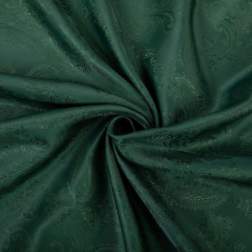 Ткань подкладочная (таффета) с рисунком 96 г/м², 100х145 см, 140 зеленый (растительный орнамент), Gamma JTR