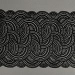 Кружево бельевое эластичное 210 мм / 3 м, 8033 цв.02 черный, Kruzhevo