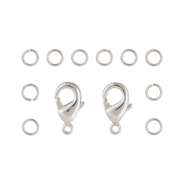 Набор фурнитуры для бижутерии 60 шт, 01 под серебро, Zlatka FMK-F04