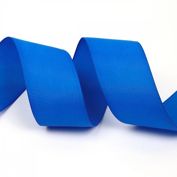 Лента репсовая (в рубчик) 38.0 мм, 366 ярк.синий, уп. 27,4м