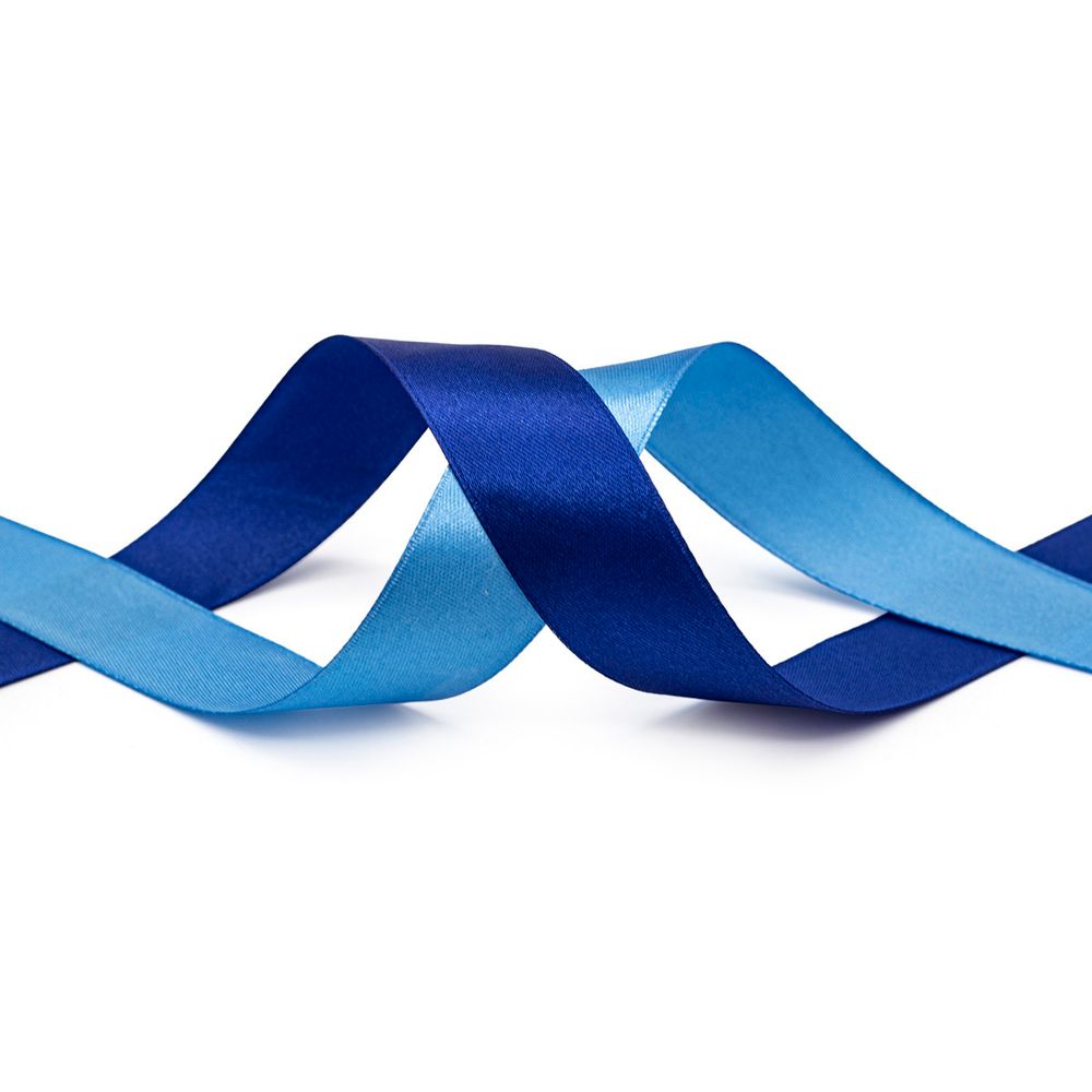 Набор атласных лент 2,5 см, 32.9 м, 2 ролика в упаковке, голубой /сине-фиолетовый