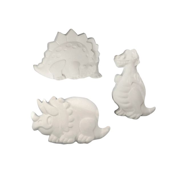 Заготовка гипсовая (набор) Динозаврики, 6х9 ±2 см, 3 шт, Love2art ВА-04