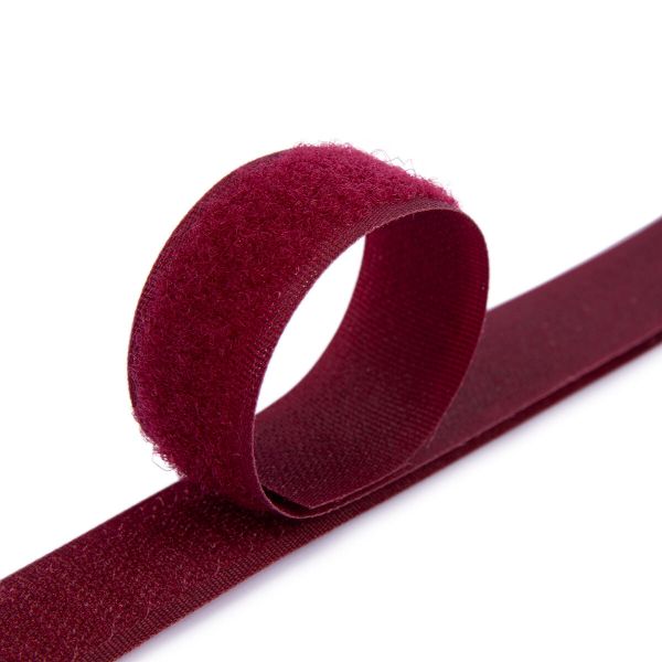 Лента контактная липучка (велкро) пришивная 50 мм / 25 метров, 25 м, 030 бордовый, Gamma LG-50, ПАРА (крючок+петля), качество 