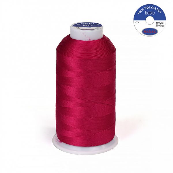 Нитки эластичные текстурированные Max 100D/2, 5000 м, 178 фуксия, 1 катушка