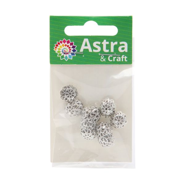 Шапочка для бусин 4AR204, 9мм 50 шт/упак, Astra&Craft (Никель)