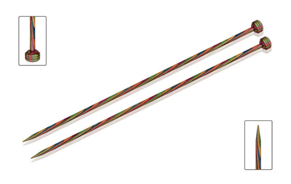 Спицы прямые Knit Pro Symfonie большие ⌀10 мм, 35 см, 20226