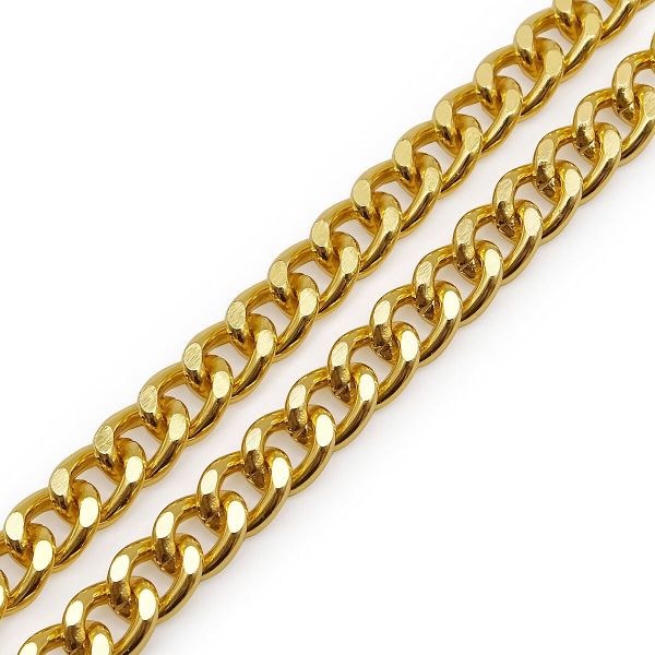 Цепь алюминиевая 9,2х7,2 мм, 10 м, золото