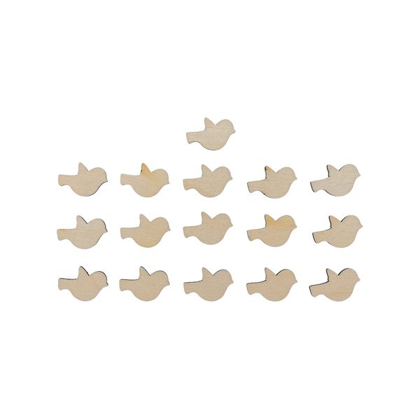 Заготовка из фанеры Мини-набор, 0.3 см, Птички (1.5х2.3 см) 16 штук, Mr.Carving БА-39