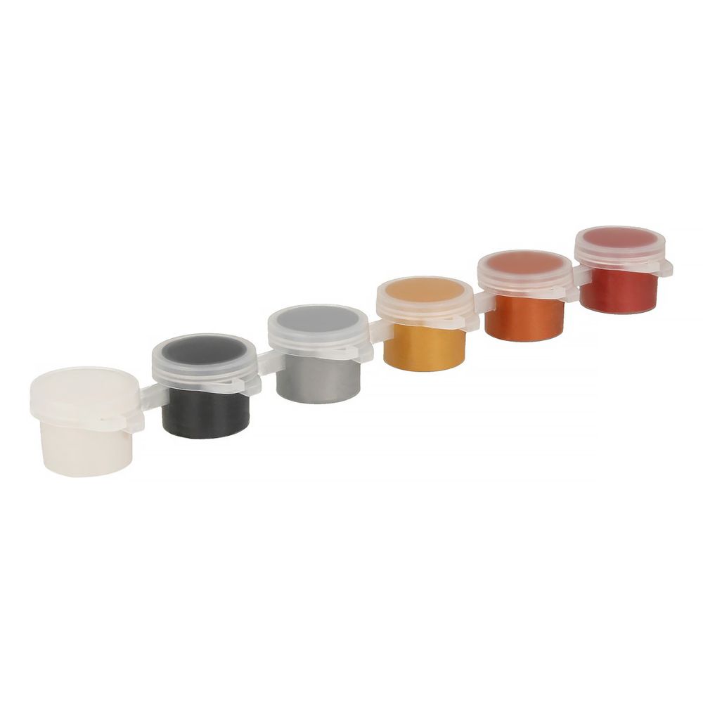 Краска по ткани и коже металлик 6 цв. 3 мл, Vista-Artista ITASM-0603