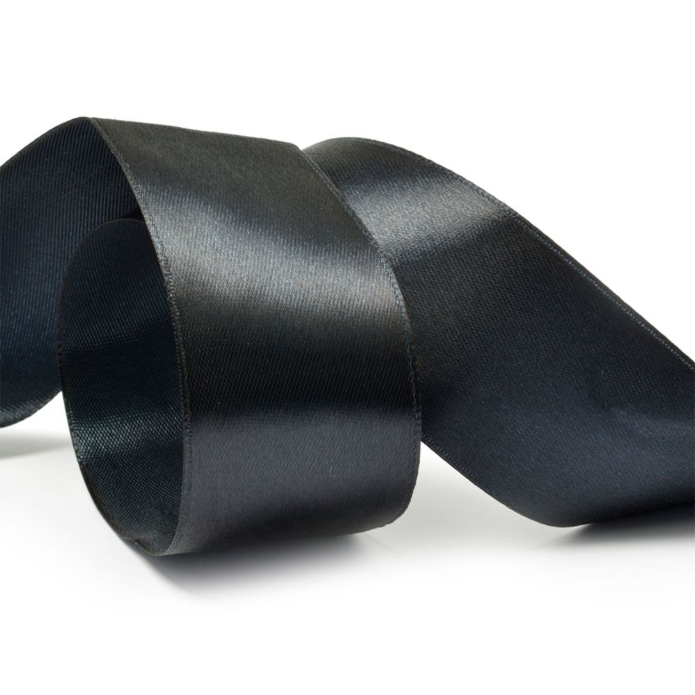 Лента атласная 1-сторонняя 38.0 мм / 27.4±2 метров, 3173 черный, Ideal