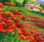 Набор для вышивания бисером Паутинка, Маки Прованса 28х38 см